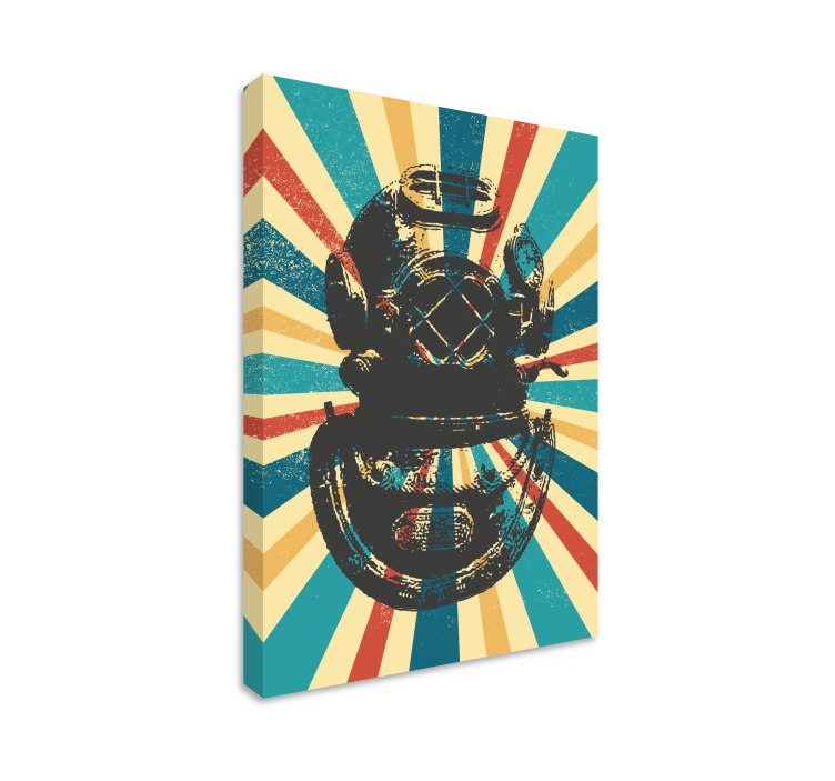 Vintage scuba diver canvas - TenStickers
