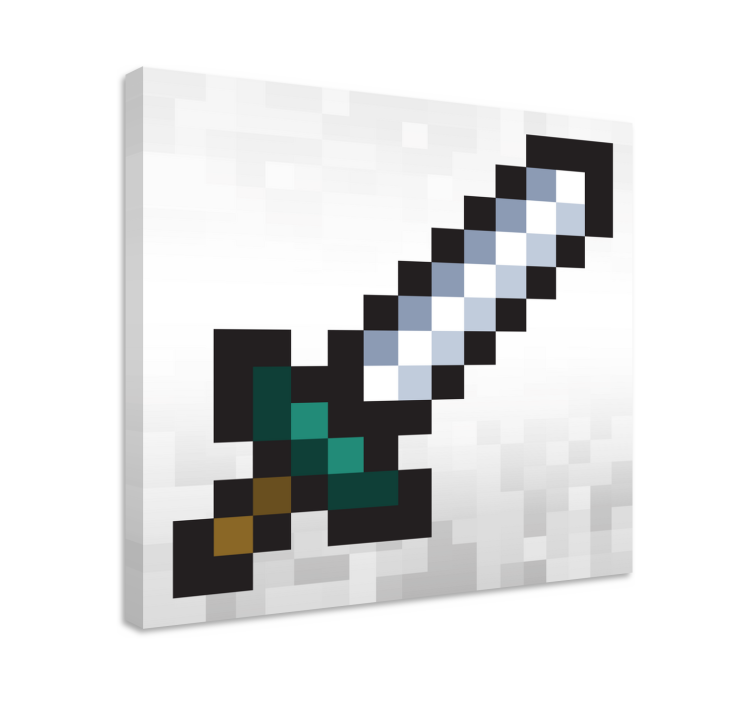 pixel sword gamer wall print - TenStickers
