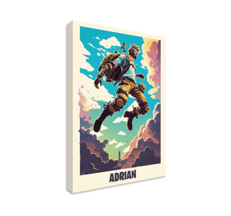 epic character with personalized name gamer wall print - TenStickers