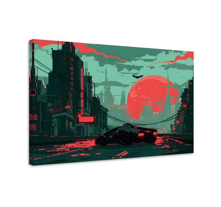 cyber city gamer wall print - TenStickers