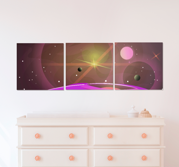 Gamer wall print galactic landscape - TenStickers