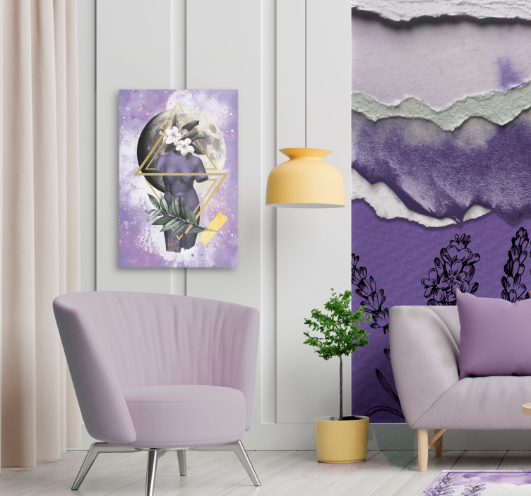 Digital collage canvas wall art - TenStickers