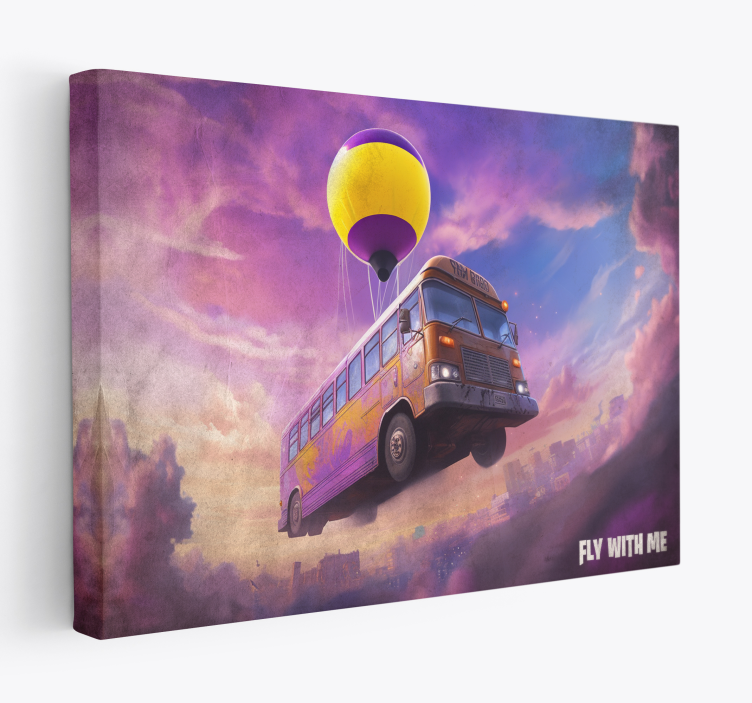 flying bus scene gamer wall print - TenStickers