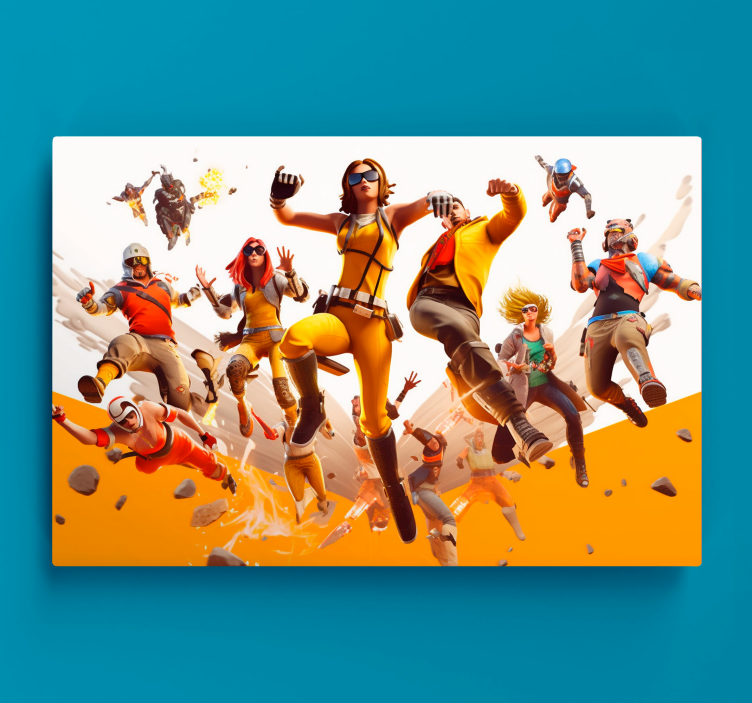 characters flying attack gamer wall print - TenStickers