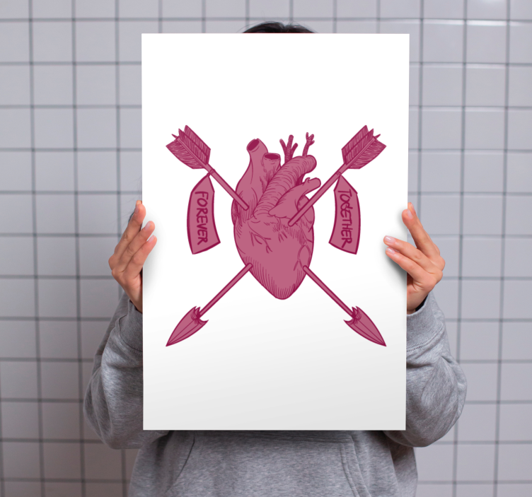 Abc canvas wall art heart and arrows artwork - TenStickers