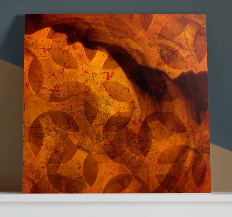 Abstract orange shapes geometric canvas - TenStickers