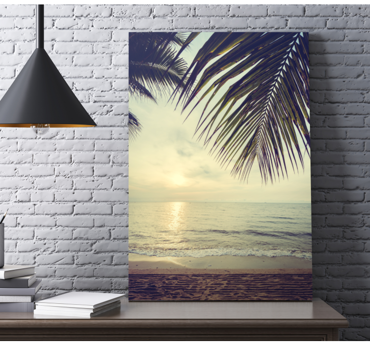 Abstract plant leaf on beach nordic art prints - TenStickers