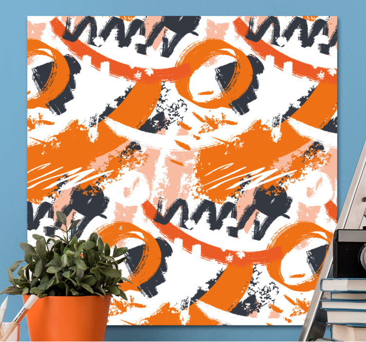 Abstract wall art 1 vibrant orange forms - TenStickers