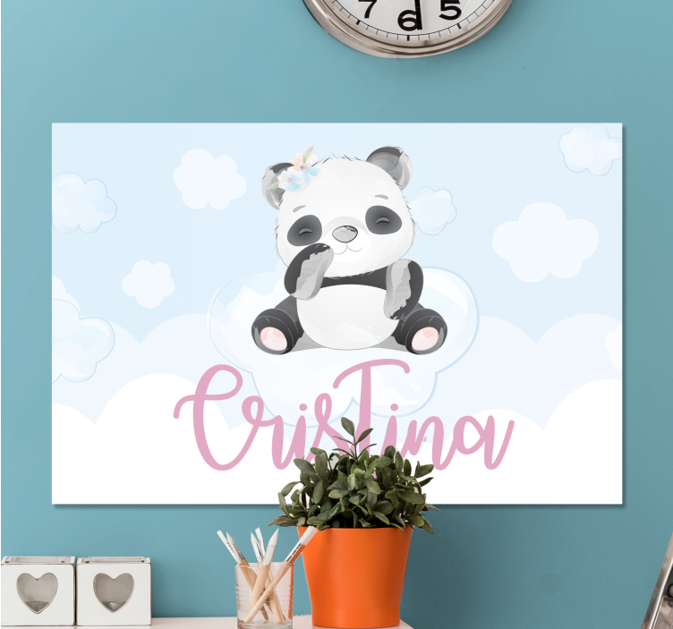 Animal canvas wall art cute panda design - TenStickers