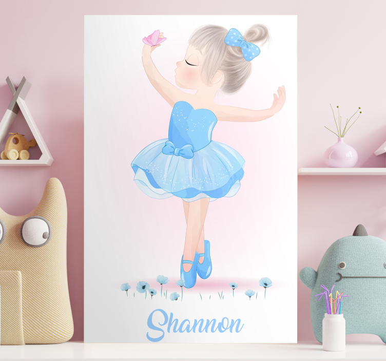 Blue Personalised Dancer wall Print - TenStickers