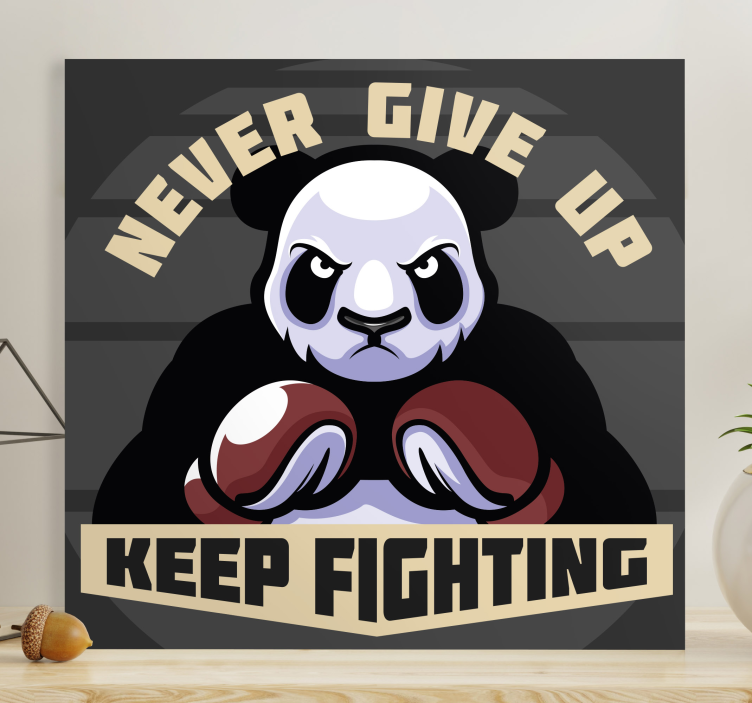 Boxing Panda animal canvas prints - TenStickers