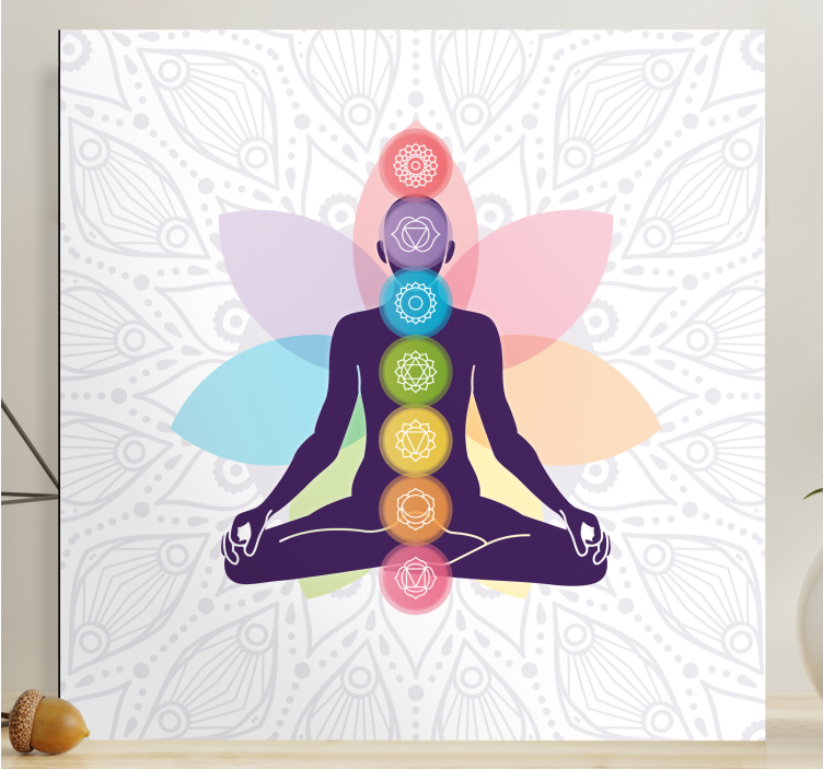 Buddha wall art meditation chakra silhouette - TenStickers