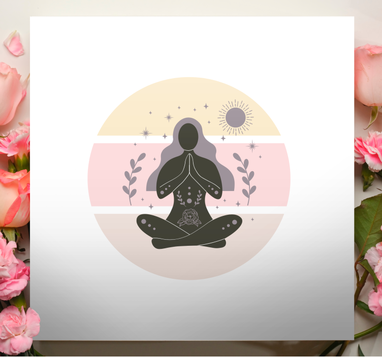 Buddha wall art meditation pose decor - TenStickers