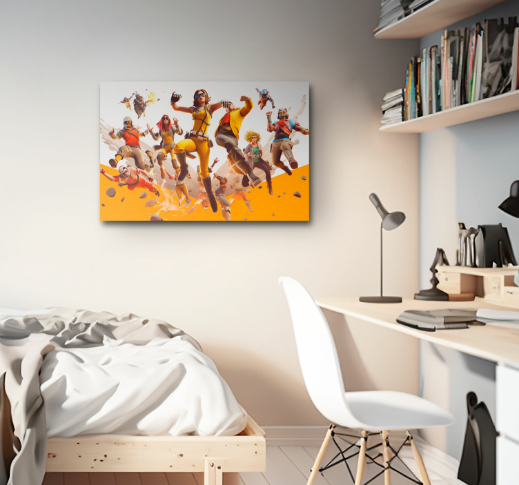 characters flying attack gamer wall print - TenStickers