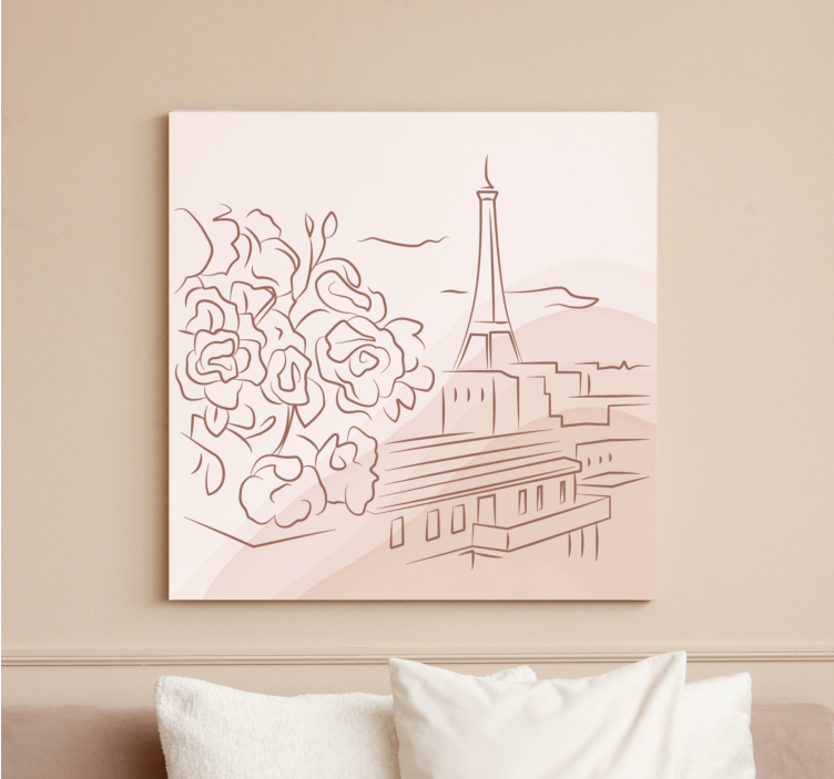 Cityscape wall art parisian floral scene - TenStickers