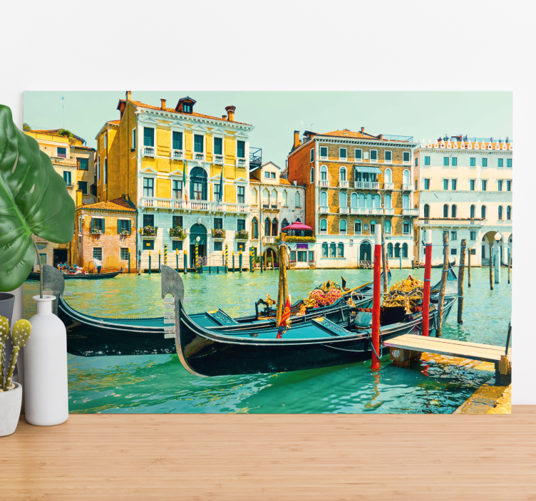 Cityscape wall art venetian gondolas decor - TenStickers