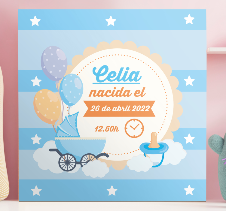 Cocktail canvas baby announcement celebration - TenStickers