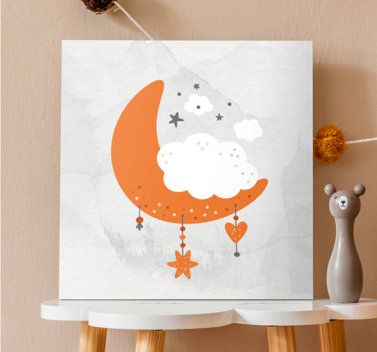 Cocktail canvas cloudy moon wall art - TenStickers