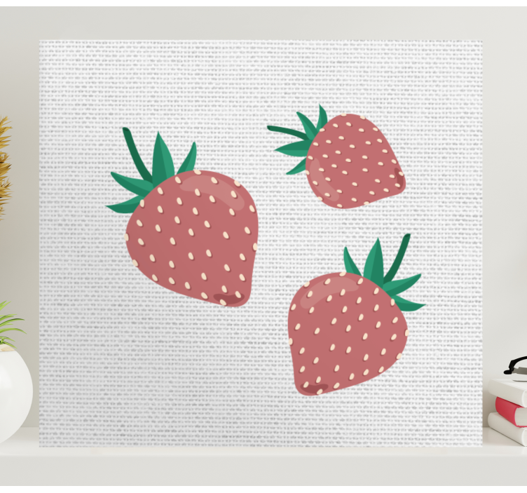 Colorful handwritten strawberry wall print - TenStickers
