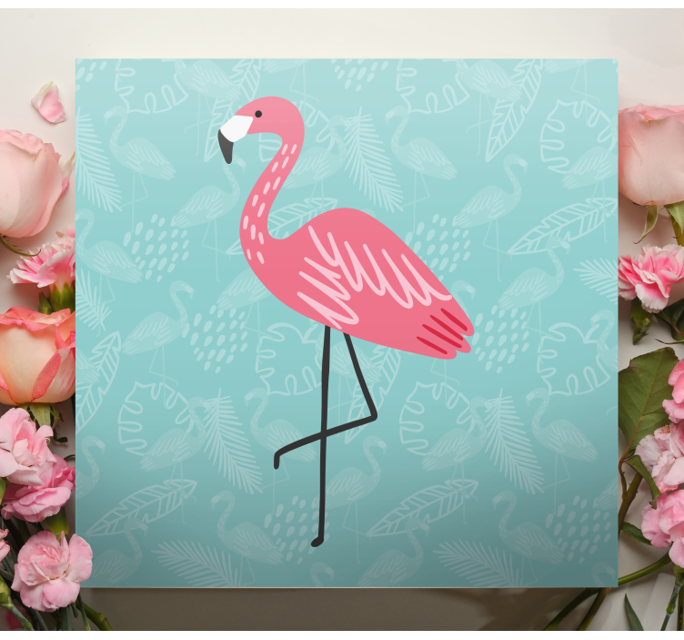 Colorful flamingo pattern animal canvas prints - TenStickers