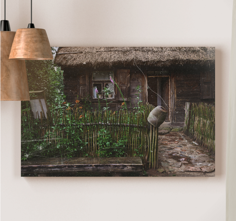 Cottagecore classical old house wall canvas - TenStickers