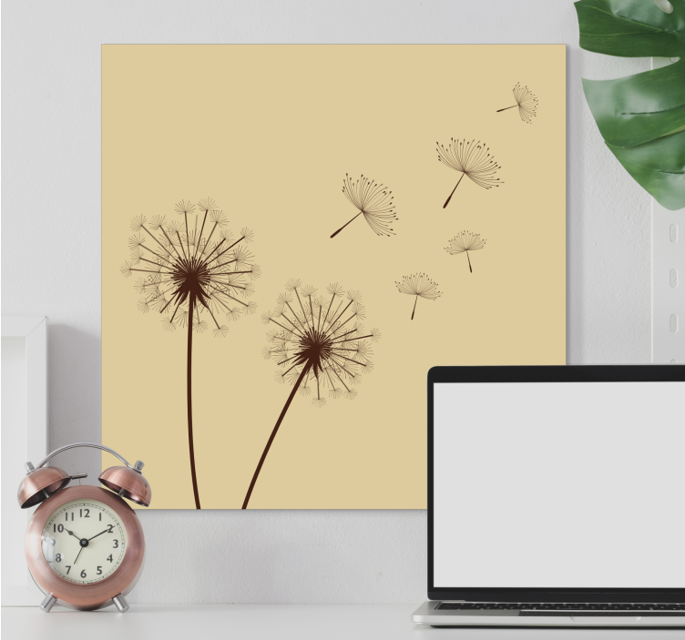 Dandelions with retro look flower canvas - TenStickers