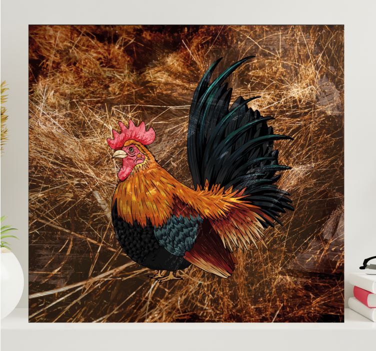 Dog wall art colorful rooster prints - TenStickers