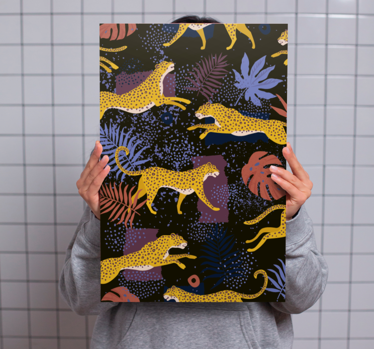 Dog wall art leaping yellow dogs - TenStickers