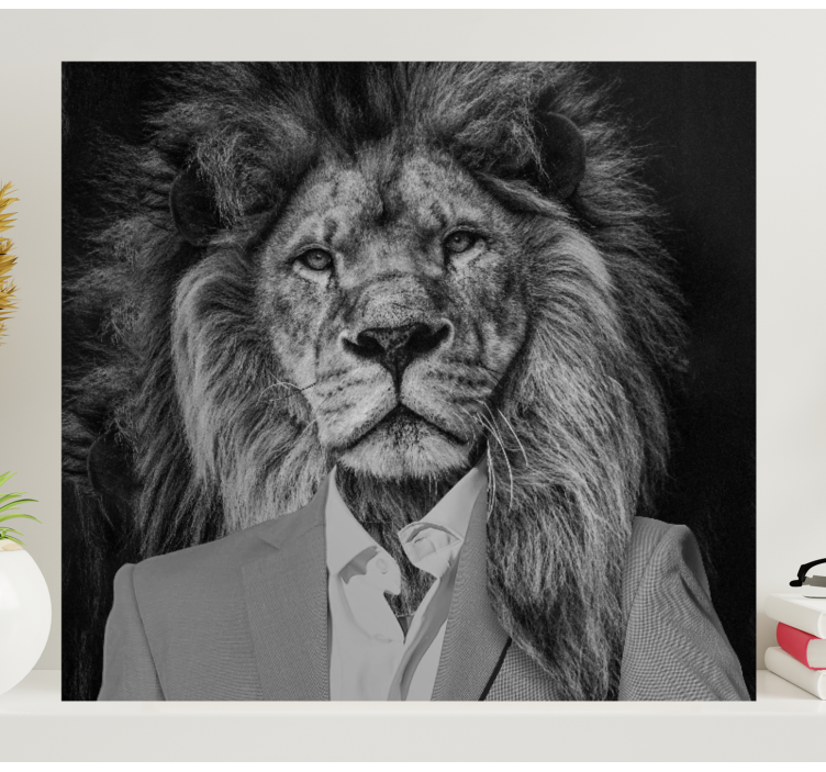 Dog wall art lion in suit - TenStickers