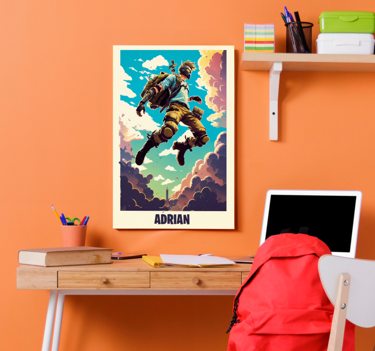 epic character with personalized name gamer wall print - TenStickers
