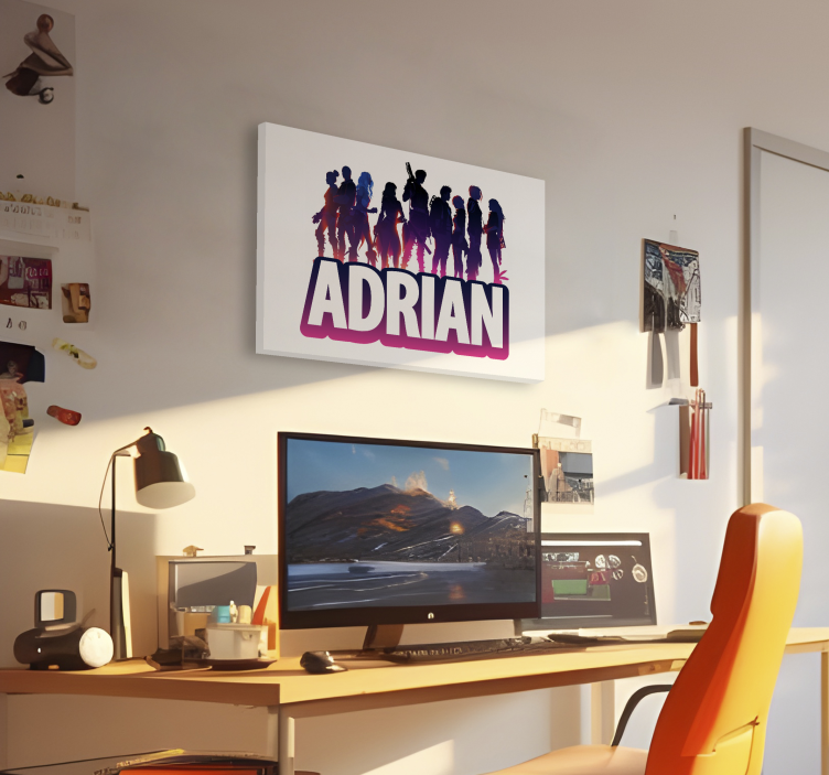 epic characters silhouette gamer wall print - TenStickers