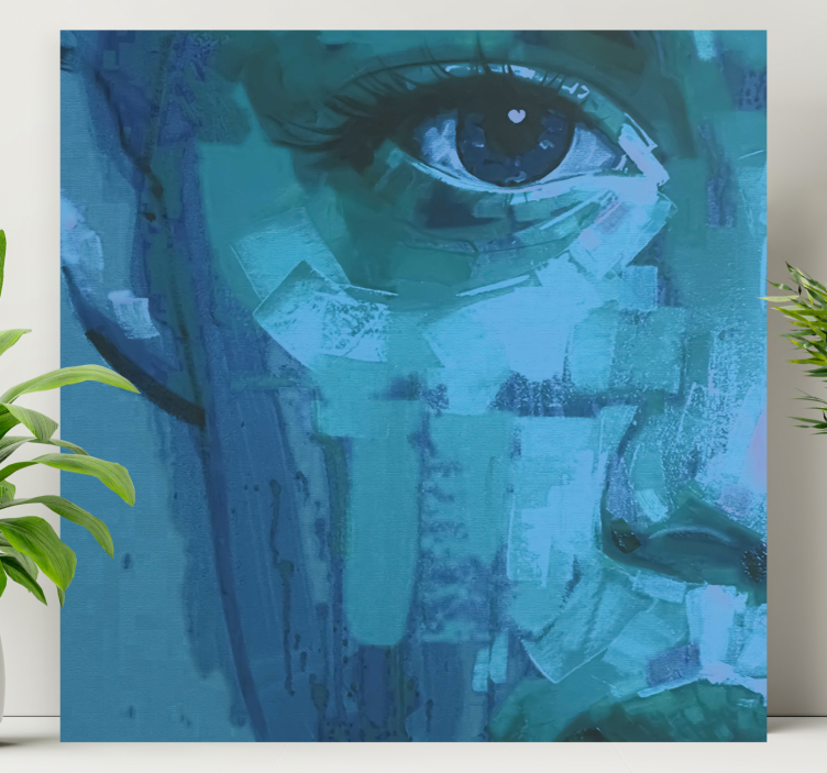 Eye detail blue people canvas - TenStickers