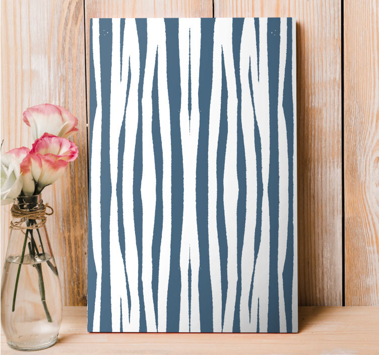 Floral canvas wall art with striped animal design - TenStickers