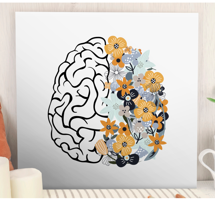 Flowers canvas brain with floral design - TenStickers