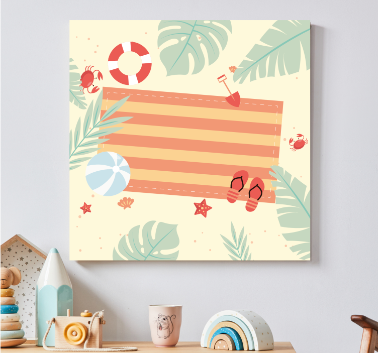 Flowers canvas coastal landscape art - TenStickers
