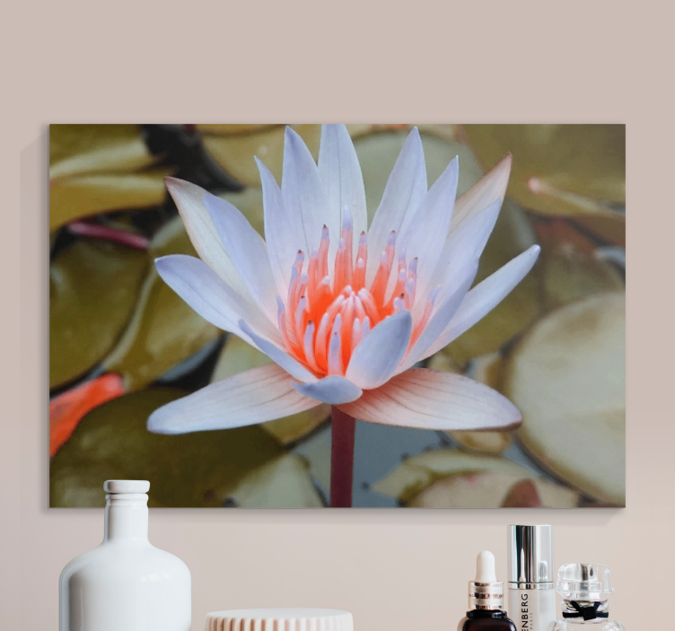 Flowers canvas delicate water lily - TenStickers