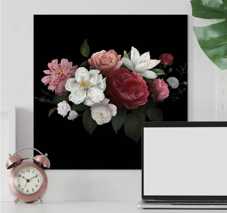 Flowers canvas dramatic floral design - TenStickers
