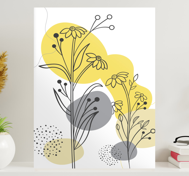 Flowers canvas elegant botanical design - TenStickers