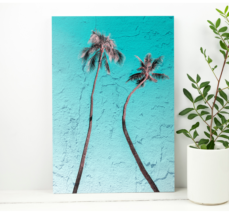 Flowers canvas elegant palm trees - TenStickers