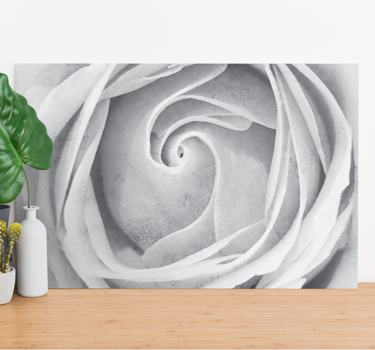 Flowers canvas elegant rose spiral wall art - TenStickers