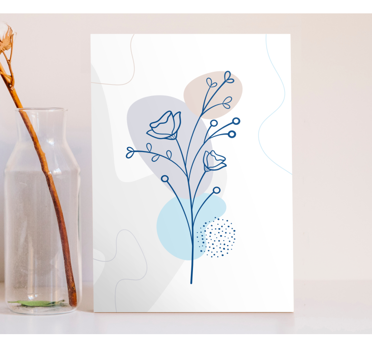 Flowers canvas floral outline design - TenStickers