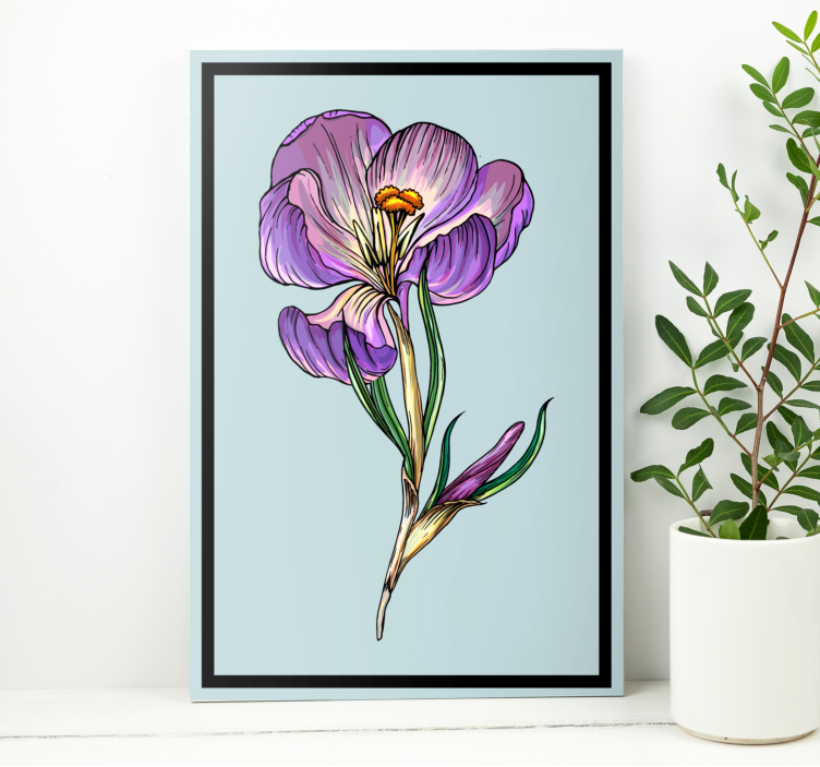 Flowers canvas in purple floral elegance - TenStickers