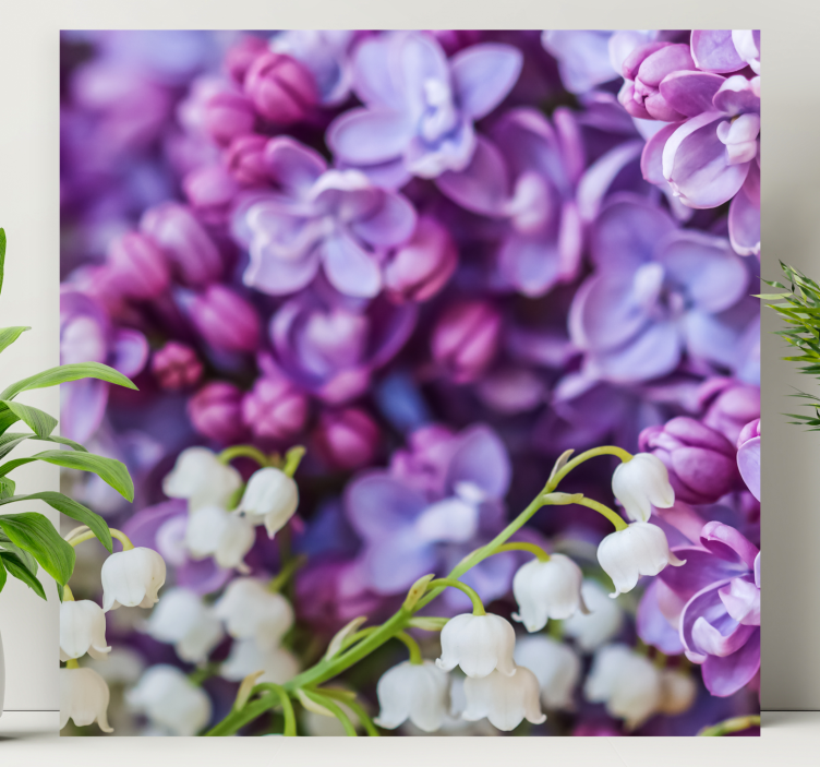 Flowers canvas lilies and lilacs artwork - TenStickers