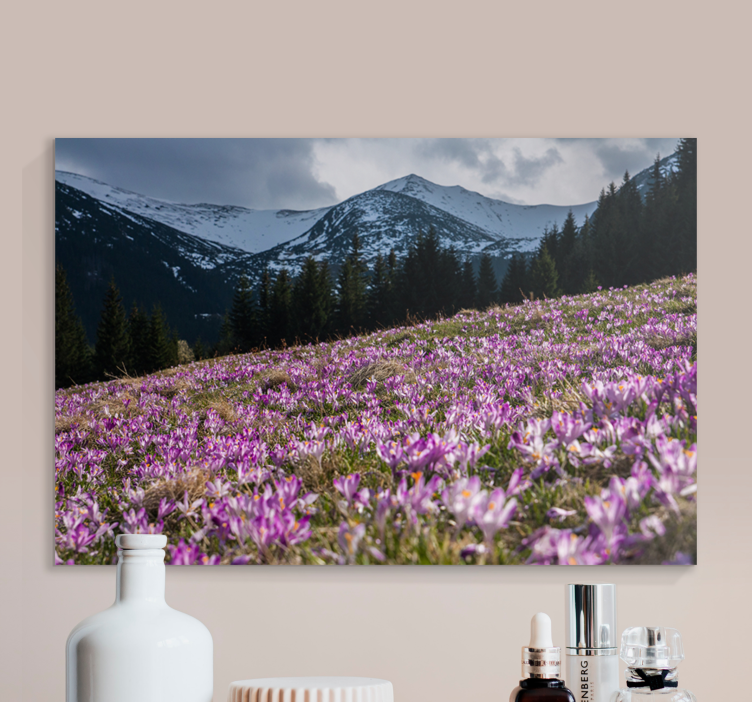 Flowers canvas purple flowering meadow - TenStickers