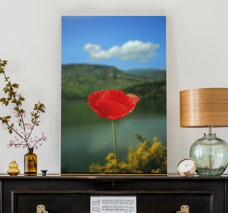 Flowers canvas red poppy blossom - TenStickers