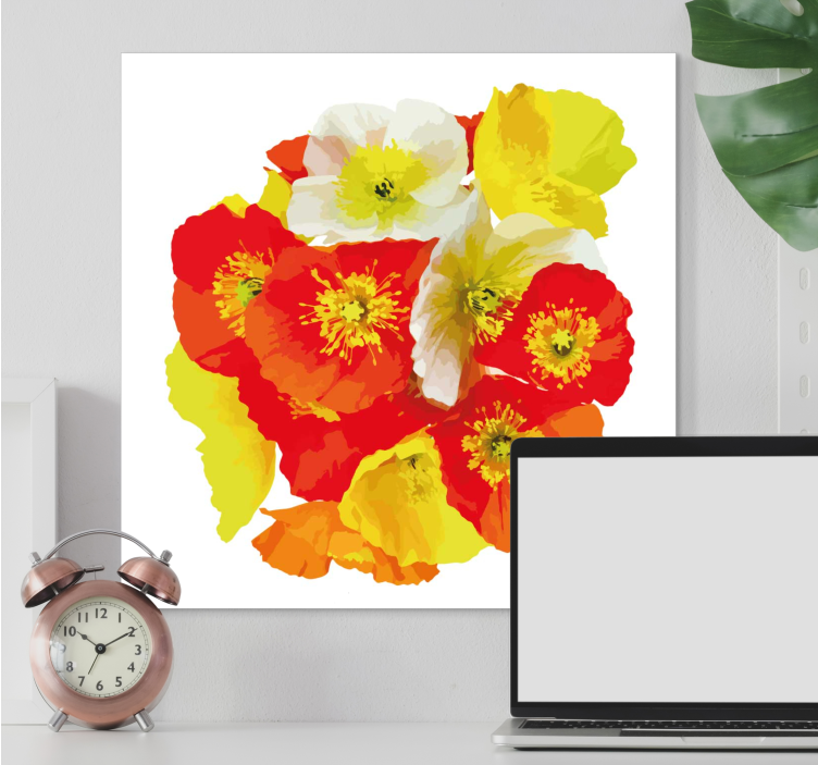 Flowers canvas vibrant floral arrangement - TenStickers