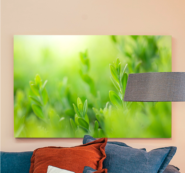 Flowers canvas vibrant greenery close-up - TenStickers