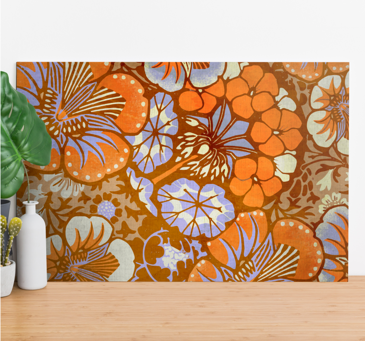 Flowers canvas with lively floral design - TenStickers