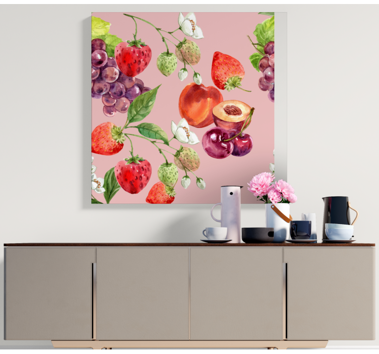 Fruit canvas wall art fresh fruit arrangement - TenStickers