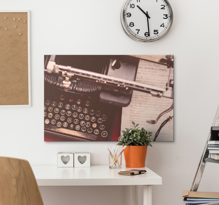 Fruit canvas wall art vintage typewriter keys - TenStickers